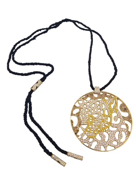 Cartier Panthere Multicolored Diamond Pendant Necklace                                         